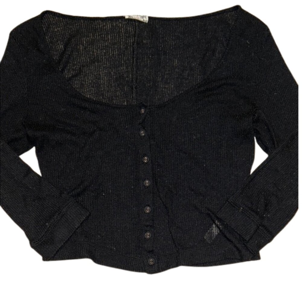 Free people intimately size small cropped button up top